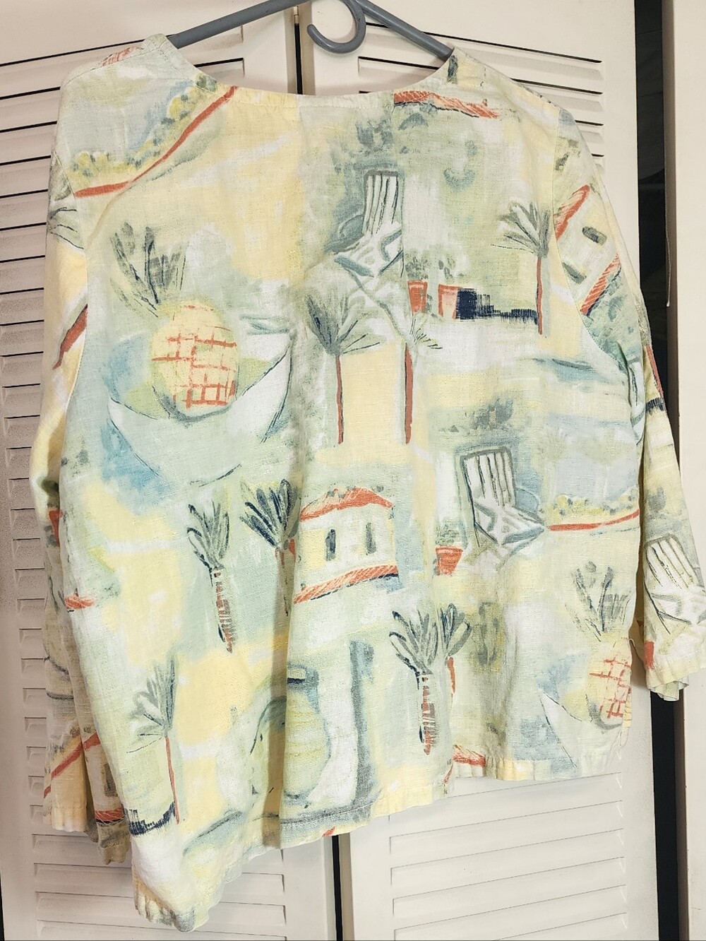 Hot Cotton by Marc Ware Linen/Cotton womens sx XL 3/4 length beachy shirt - Picture 7 of 8